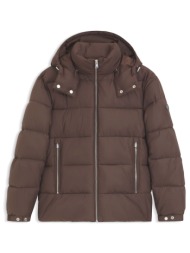 boss μπουφαν puffer αποσπωμενη κουκουλα h-colter καφε