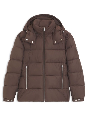 boss μπουφαν puffer αποσπωμενη κουκουλα h-colter καφε