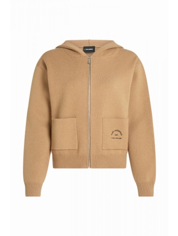 karl lagerfeld ζακετα πλεκτο κουκουλα rsg knit hoodie logo