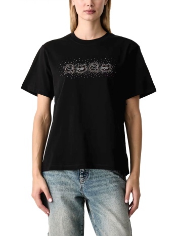 karl lagerfeld t-shirt ikon rhinestone relaxed fit logo