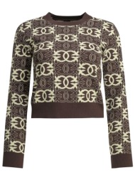 pinko πλεκτο gypsies sweater logo καφε
