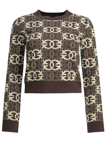 pinko πλεκτο gypsies sweater logo καφε