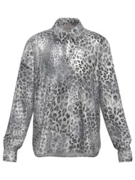 marella emme πουκαμισο emmnocino animal print γκρι-μαυρο