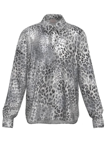 marella emme πουκαμισο emmnocino animal print γκρι-μαυρο