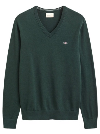 gant πουλοβερ cotton sweater v-neck κυπαρισσι