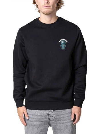 wrong friends φουτερ warren crewneck logo μαυρο