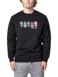 wrong friends φουτερ crewneck franklin logo μαυρο