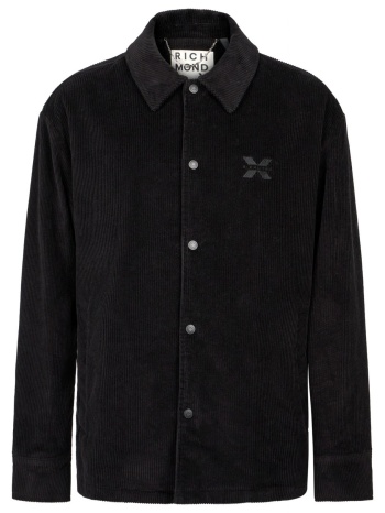 richmond x μπουφαν orcha jacket κοτλε τσεπες μαυρο