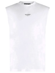 karl lagerfeld t-shirt crewneck logo 21 rue λευκο