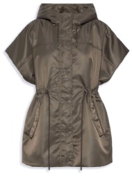 max mara weekend αμανικο wkdorigano κουκουλα λαστιχο στη μεση τσεπες σκουρο καφε