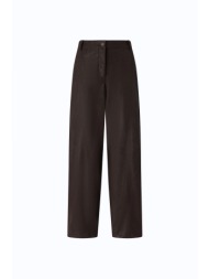 pinko παντελονι barolo trouser faux leather καφε