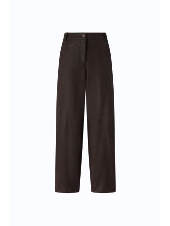 pinko παντελονι barolo trouser faux leather καφε