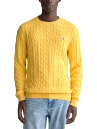 gant πλεκτο cotton cable c-neck κιτρινο