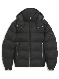 boss μπουφαν puffer all over logo αποσπωμενη kουκουλα h-combinian-264 μαυρο