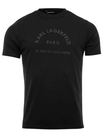 karl lagerfeld t-shirt crewneck logo μαυρο
