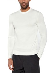 hugo πλεκτο crew neck san cody-cv logo εκρου
