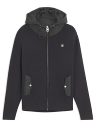 hugo ζακετα ziphood syloron relaxed fit logo μεταλλικο μαυρο