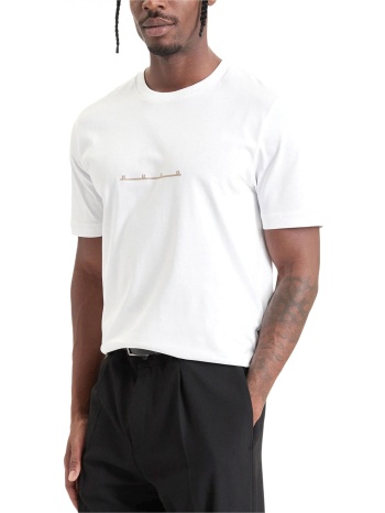 hugo t-shirt datri logo λευκο