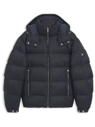 boss μπουφαν puffer all over logo αποσπωμενη kουκουλα h-combinian-264 μαυρο