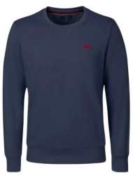 la martina φουτερ crewneck regular fit logo μπλε