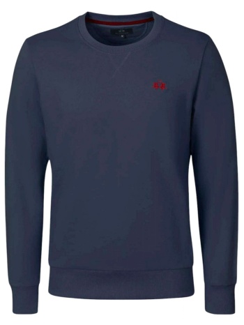 la martina φουτερ crewneck regular fit logo μπλε