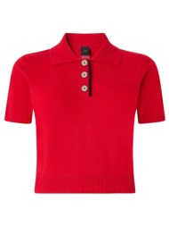 pinko πλεκτο gorgona polo shirt κοκκινο
