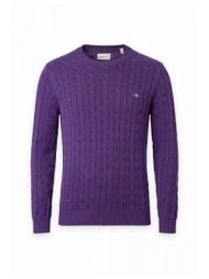 gant πλεκτο cotton cable c-neck μωβ