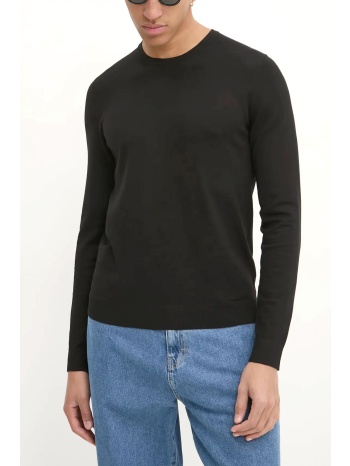 hugo πλεκτο crew neck san cody-cv logo μαυρο