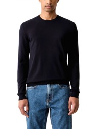 hugo πλεκτο crew neck san cody-cv logo σκουρο μπλε