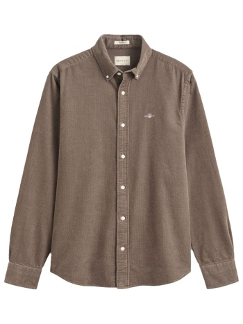 gant πουκαμισο κοτλε reg corduroy shirt γκρι-καφε