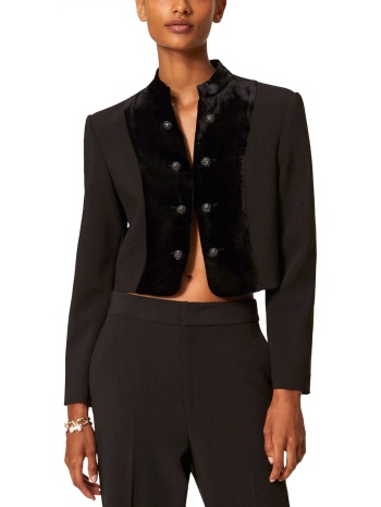 twinset σακακι spenser cropped διακοσμητικα κουμπια μαυρο