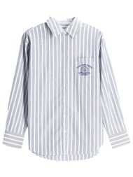 gant πουκαμισο regular classic poplin graphic shirt ριγε μπλε - λευκο