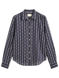 gant πουκαμισο regular printed ctn voile shirt μπλε