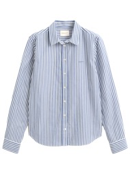 gant πουκαμισο regular fit classic poplin stripped shirt ριγε μπλε-λευκο