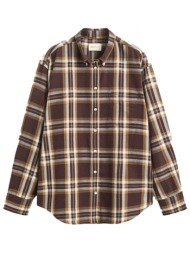 gant πουκαμισο rel checked flannel bd shirt καρο καφε