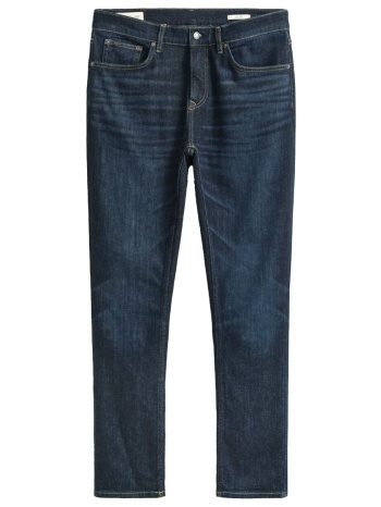 gant παντελονι jeans black broken in slim μπλε