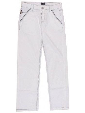 armani jeans παντελονι μπλε ραφη λευκο σε προσφορά