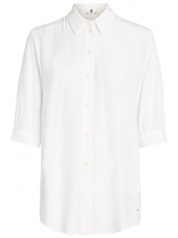 tommy hilfiger πουκαμισο regular shirt μεταλλικο logo λευκο σε προσφορά