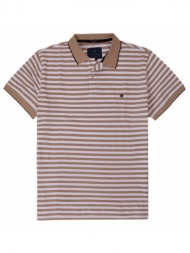 dors polo pique striped μπεζ