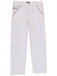 armani jeans παντελονι χρυση ραφη λευκο