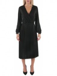 trussardi jeans φορεμα κρουαζε πλισε lurex jersey μαυρο