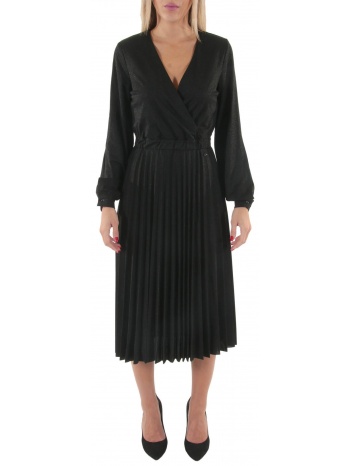 trussardi jeans φορεμα κρουαζε πλισε lurex jersey μαυρο σε προσφορά