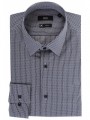 boss πουκαμισο traveler μικροσχεδιο isko slim fit μπλε