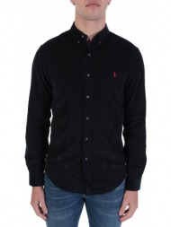 ralph lauren πουκαμισο κοτλε button down slim fit μαυρο