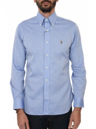 ralph lauren πουκαμισο button down custom fit stretch σιελ