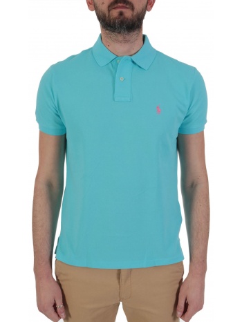 ralph lauren polo custom slim fit τυρκουαζ