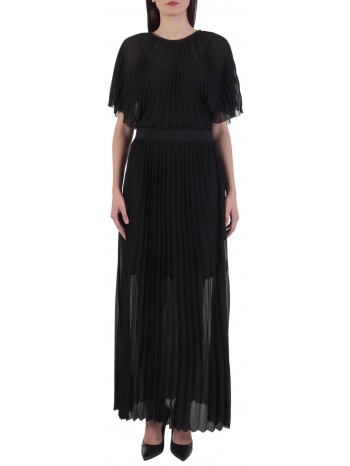 karl lagerfeld φορεμα pleated maxi dress ζωνη logo μαυρο σε προσφορά