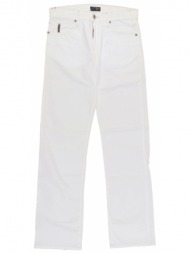 armani jeans παντελονι 5τσεπο comfort fit λευκο