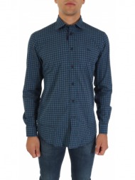 harmont & blaine πουκαμισο μικροσχεδιο narrow fit μπλε-πετρολ