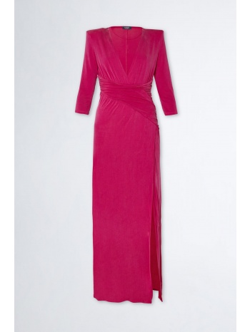 liu -jo φορεμα maxi τρουακαρ μανικι v-neck ανοιγμα πλαι σε προσφορά